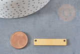 Pendentif connecteur rectangle acier doré 39mm, x1 (G4554)