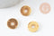 Pendentif connecteur rond acier 304 inoxydable doré soleil évidé 10mm, x1 (G9982)