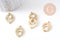 Pendentif connecteur rond en acier 201 inoxydable doré 19mm, x2 (G10380)