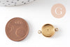 Pendentif connecteur rond support cabochon 10mm acier 304 inoxydable IP, x1 (G10804)