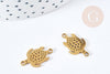 Pendentif connecteur tortue acier 201 doré inoxydable 19.5mm, x1 (G8619)
