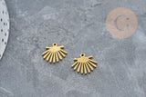Pendentif coquillage acier doré inoxydable 13mm, un bijou en acier hypoallergénique sans libération de nickel, x1 (G6162)