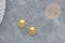 Pendentif coquillage acier doré inoxydable 13mm, un bijou en acier hypoallergénique sans libération de nickel, x1 (G6162)