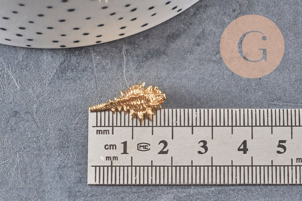Pendentif coquillage laiton doré 18K 20mm, x1 (G3726)