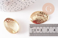 Pendentif coquillage métal doré pendentif coquillage,création bijoux,sans nickel, 30mm, x2 G2794