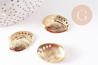 Pendentif coquillage métal doré pendentif coquillage,création bijoux,sans nickel, 30mm, x2 G2794