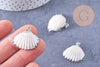 Pendentif coquillage naturel coque argenté, x1 (G1260)