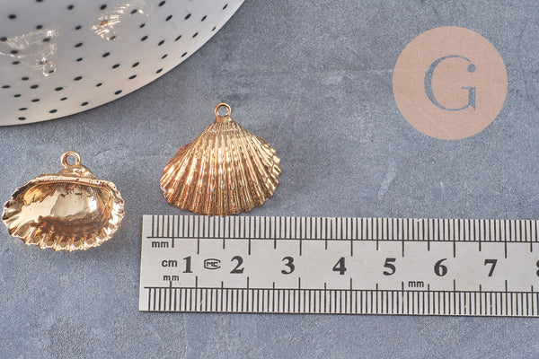 Pendentif coquillage naturel coque doré, fourniture créative, pendentif doré, création bijoux, coquillage bijou,coquillage or,21-25mm-G1342