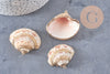 Pendentif coquillage naturel coque doré,pendentif doré, création bijoux, coquillage bijou,coquillage or,29-41mm, x 2 G5143