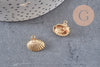 Pendentif coquillage naturel doré 18K 14.5mm x 2 (G0005)
