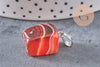 Pendentif cornaline support acier,Pendentif bijoux pierre naturelle, cornaline naturelle,création bijoux,35mm, x1, G3900