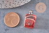 Pendentif cornaline support acier,Pendentif bijoux pierre naturelle, cornaline naturelle,création bijoux,35mm, x1, G3900