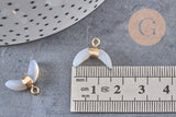 Pendentif corne jade gris naturel 21mm, croissant jade,pendentif pierre,jade naturel, x1 (G2799)