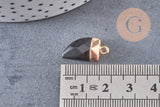 Pendentif corne jade noir,pendentif bijoux, jade naturelle, pendentif jade,21mm, x1 (G0079)
