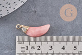 Pendentif corne jade rose,jade rose,pendentif bijoux, jade naturelle, pendentif jade,26mm x1 (G1131)