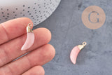 Pendentif corne jade rose,jade rose,pendentif bijoux, jade naturelle, pendentif jade,26mm x1 (G1131)