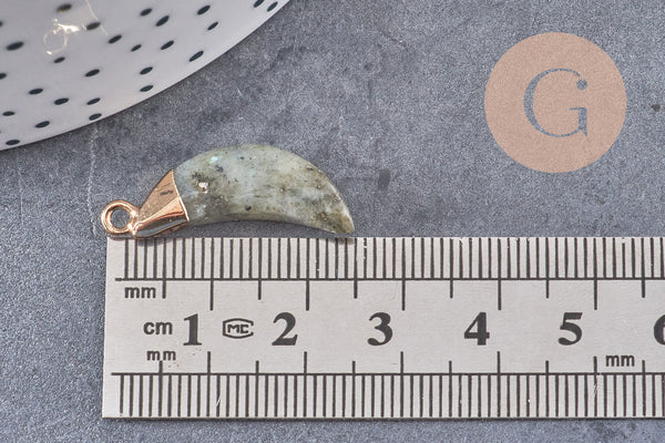 Pendentif corne labradorite, pierre, pendentif pierre,labradorite naturelle ,26mm, x1 (G0722)