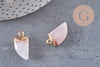 Pendentif corne quartz rose,pendentif bijoux, quartz rose naturel, pendentif jade,21mm, x1 (G1513)