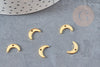 Pendentif croissant de lune acier 304 inoxydable doré 11mm,x10 (G6154)
