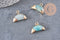 Pendentif croissant lune amazonite doré,lune amazonite, amazonite naturelle,18mm x1 (G1208)
