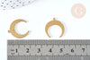 Pendentif croissant lune laiton brut,perle lune,fourniture dorée, Pendentif lune laiton, x2 (G1838)