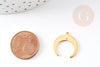 Pendentif croissant lune laiton doré 18k 19mm,Pendentif Lune doré x1 G0003