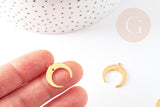 Pendentif croissant lune laiton doré 18k 19mm,Pendentif Lune doré x1 G0003