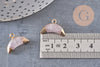 Pendentif croissant lune quartz rose doré,pendentif bijoux,lune quartz,quartz rose naturel,18mm x1 (G0515)