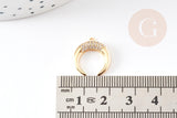 Pendentif croissant lune zircons laiton doré 18k 16mm, x1 (G0444)
