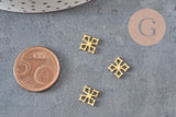 Pendentif croix acier 304 doré inoxydable 10mm, x1 (G11361)-Breloques et pendentifs-Gingerlily Perles