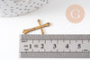 Pendentif croix laiton brut 25mm, x10 (G1503)