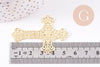 Pendentif croix laiton dentelle laiton brut 52mm, x1 (G10695)