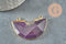 Pendentif demi-cercle améthyste fer doré 41mm,pendentif bijoux,lune améthyste,pendentif pierre améthyste naturelle, x1 G2331