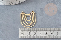 Pendentif demi-cercle géométrique acier 201 inoxydable doré 18K 23.5mm,création bijoux sans nickel, x1 G6125