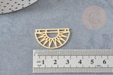 Pendentif demi-cercle soleil acier doré 17.5mm, breloque acier inoxydable doré, pendentif sans nickel, x1 G6128