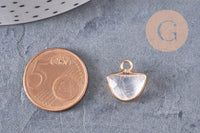 Pendentif demi cristal de roche,pendentif bijoux, pendentif pierre,quartz transparent naturel,pendentif quartz,13.5m, x1, G2339