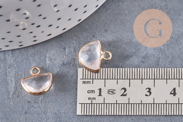 Pendentif demi cristal de roche,pendentif bijoux, pendentif pierre,quartz transparent naturel,pendentif quartz,13.5m, x1, G2339