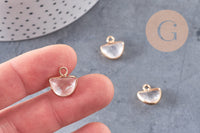 Pendentif demi cristal de roche,pendentif bijoux, pendentif pierre,quartz transparent naturel,pendentif quartz,13.5m, x1, G2339