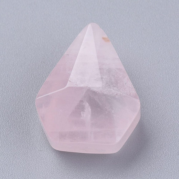 Pendentif diamant quartz rose,Pendentif pour bijoux, pendentif rose,quartz rose naturel,21mm, x1 (G6277)