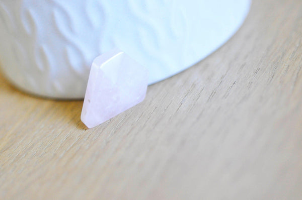 Pendentif diamant quartz rose,Pendentif pour bijoux, pendentif rose,quartz rose naturel,21mm, x1 (G6277)