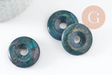 Pendentif donut Quartz vert naturel teinté 25mm, x1 (G3984)