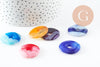 Pendentif donut agate naturelle teintée 30mm,pendentif bijoux pierre agate naturelle, x1 (G3981)