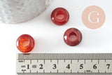 Pendentif donut cornaline naturelle 14mm, x2 (G3413)