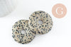 Pendentif donut jaspe dalmatien naturel 40mm, x1 (G2464)