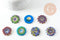 Pendentif donut millefiori murano multicolore 29-39mm x1 (G1451)-Breloques et pendentifs-Gingerlily Perles