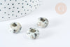 Pendentif donut perle rondelle jaspe sésame création bijoux 14mm, création bijoux pierre, x 2 (G7560)