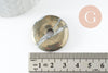Pendentif donut pyrite grise naturelle 30x5mm, x1 (G2047)