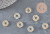 Transparent glass and gold leaf donut pendant, a round glass pendant for your jewelry creations, 15x3mm, x 10 (G3299)