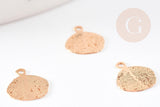 Pendentif estampe filigrane feuille dentelle laiton doré 9mm, Pendentif très fin et léger pour création de bijoux DIY x2 G9200