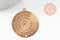 Pendentif estampe filigrane fleur Mandala acier inoxydable 201 doré 18K 20.5mm, x1 (G9422)